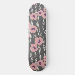 Vintage René Crevel Frans Art Deco Roze Bloemmotie Skateboard