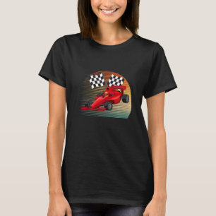 Vintage reportage met één formule motorsport met v t-shirt