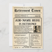 Vintage “Retirement Times” Newspaper Invitation  (Devant)