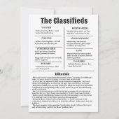 Vintage “Retirement Times” Newspaper Invitation Kaart (Achterkant)