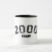 Vintage Retro 2000 Grunge Opgericht Grafisch ontwe Mok (Midden)