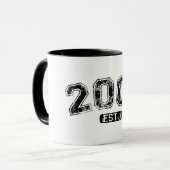 Vintage Retro 2001 Grunge Opgericht Grafisch ontwe Mok (Voorkant links)