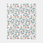 vintage retro airplane pattern fleece deken (Voorkant)