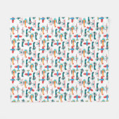vintage retro airplane pattern fleece deken (Voorkant (Horizontaal))