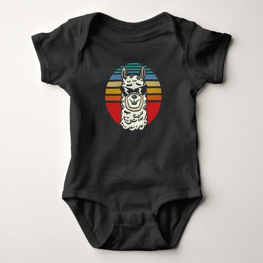 Vintage Retro Alpaca Llama Romper (Voorkant)
