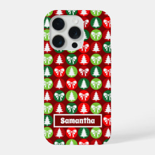 vintage rétro Arbres de Noël et Vaches Motif