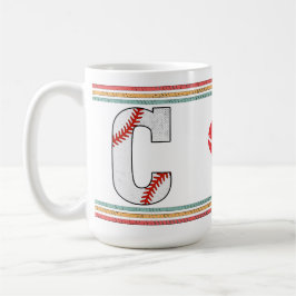 Vintage Retro Baseball Letter C Typography Koffiemok