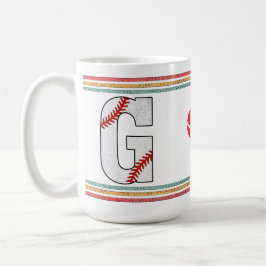 Vintage Retro Baseball Letter G Old School Koffiemok