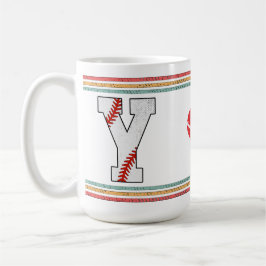 Vintage Retro Baseball Letter Y Classic Koffiemok