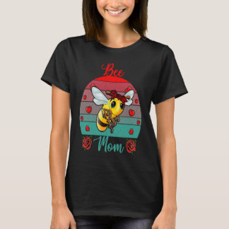 Vintage Retro Bee Valentijn Floral Insect Bow T-shirt