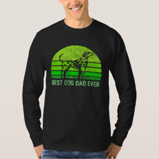 Vintage Retro Beste Dalmatische Hond Papa Ooit Sil T-shirt