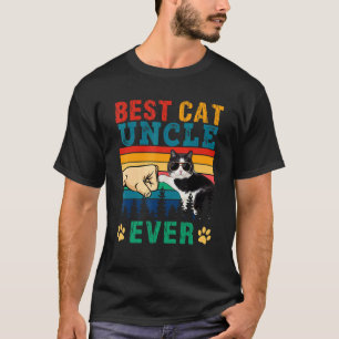 Vintage Retro Beste Kat Oom Ooit Funny Cat Sungla T-shirt