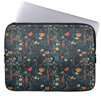 Vintage, retro, bloem, natuurgebied laptop sleeve
