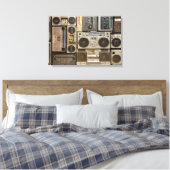 Vintage, retro boombox afbeelding op canvas afdruk (Insitu (Slaapkamer))