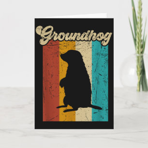 Vintage Retro Bosmardag voor Groundhog Day Mannen Kaart
