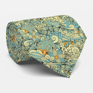 Vintage Retro Botanische Bloemmotief Stropdas