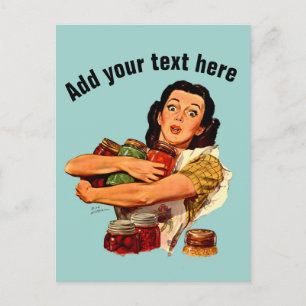 vintage retro briefkaart Natuurlijk kan ik
