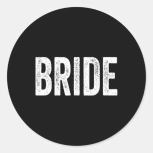 Vintage Retro Bruid Bruiloft Bachelorette Feest Ma Ronde Sticker