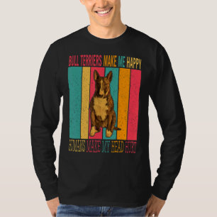Vintage Retro Bull Terriers maken gelukkige mensen T-shirt