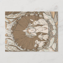 Vintage Retro Bunny Rabbits Briefkaart