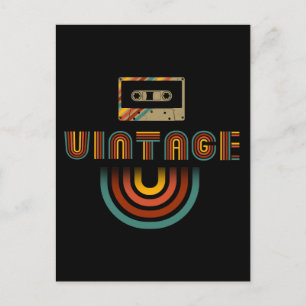 Vintage Retro Cassetterecorder Briefkaart