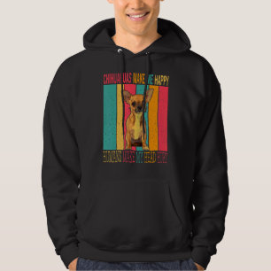 Vintage Retro Chihuahuas maakt een gelukkige mens Hoodie