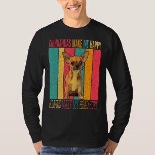 Vintage Retro Chihuahuas maakt een gelukkige mens T-shirt