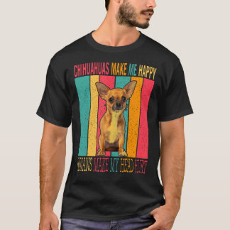 Vintage Retro Chihuahuas maakt een gelukkige mens T-shirt