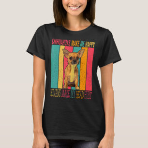 Vintage Retro Chihuahuas maakt een gelukkige mens T-shirt