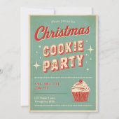 Vintage Retro Christmas Cookie Party Kaart (Voorkant)