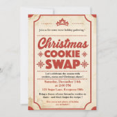 Vintage Retro Christmas Cookie Swap  Kaart (Voorkant)