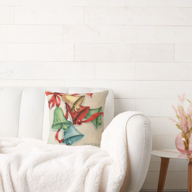 Vintage rétro cloches de Noël accueil coussin (Canapé)