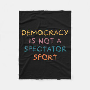 Vintage Retro Democratie Is Geen Toeschouwer Srt P Fleece Deken