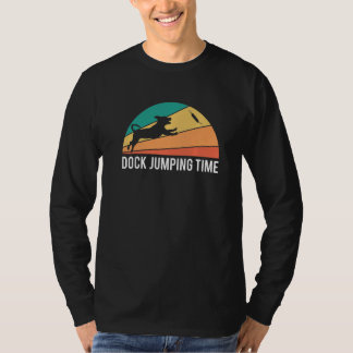 Vintage Retro Dock Jumping Time Dogs Water Sport P T-shirt