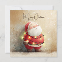Vintage Retro Eenvoudige Kerstboom Kerstman