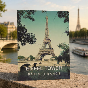 Vintage Retro Eiffeltoren Parijs Frankrijk Rustiek Briefkaart
