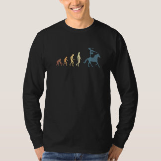 Vintage Retro Evolutie Paardensport Voltige T-shirt
