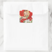 Vintage retro fille Valentine Holiday sticker (Sac)