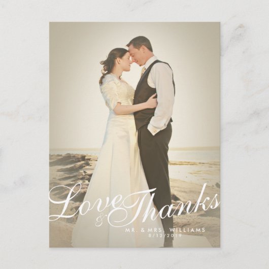 Vintage Retro Filtre photo Love Thanks Carte posta (Devant)