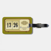Vintage Retro Flip Clock Radio Bagagelabel (Achterkant horizontaal)