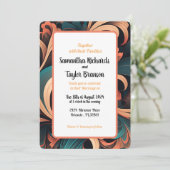 Vintage Retro Floral Wedding Uitnodiging (Staand voorkant)