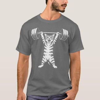 Vintage Retro Gewichtheffen Gym Kat Deadlift Funn T-shirt