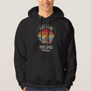 Vintage Retro gewoon een meisje dat van Wolven Wol Hoodie