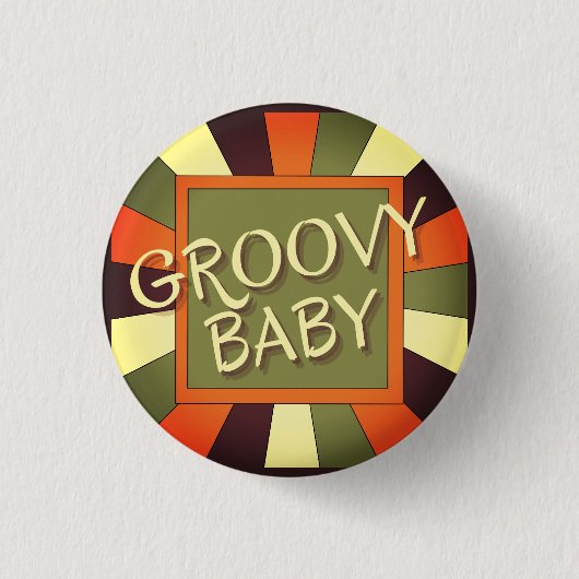 Vintage Retro Groovy Baby Button (Voorkant)