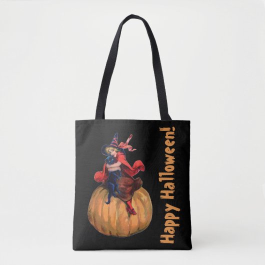 Vintage/Retro Halloween Canvas tas (Voorkant)