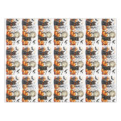 Vintage Retro Halloween Chat et Citrouille Nappe (Devant (Horizontal))