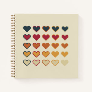Vintage Retro Hartpatroon Notitieboek