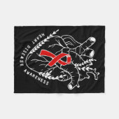 Vintage Retro Heart Disease Awareness Funny Fleece Deken (Voorkant (Horizontaal))