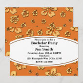 Vintage Retro Hibiscus Tropisch Strand Uitnodiging (Voorkant / Achterkant)