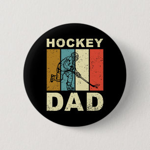 Vintage Retro Hockey Vader Vaderdag  Ronde Button 5,7 Cm